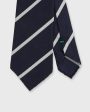 Silk Woven Tie in Midnight Bone Bar Stripe Supply