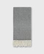 Color Block Handwoven Scarf in Heather Grey Heather Charcoal Brushed Cashmere Twill Hot on Sale