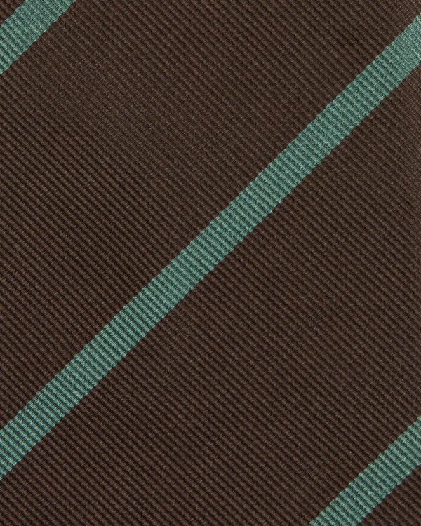 Silk Woven Tie in Chocolate Spruce Bar Stripe Online