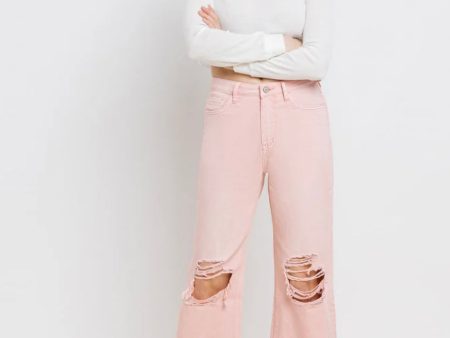 Powder Pink 90’s Crop Flare Sale