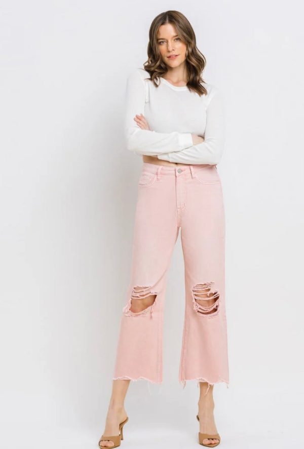 Powder Pink 90’s Crop Flare Sale