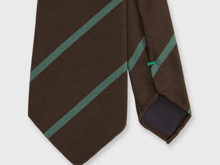 Silk Woven Tie in Chocolate Spruce Bar Stripe Online