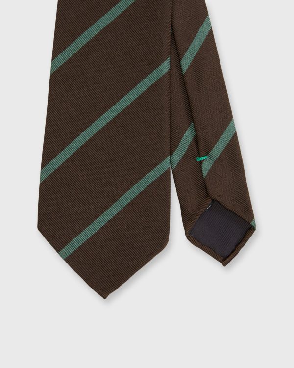 Silk Woven Tie in Chocolate Spruce Bar Stripe Online