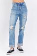 Pocket Destroyed Boyfriend Jean Cheap