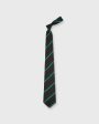 Wool Hopsack Tie in Brown Green Sky Stripe Online Sale