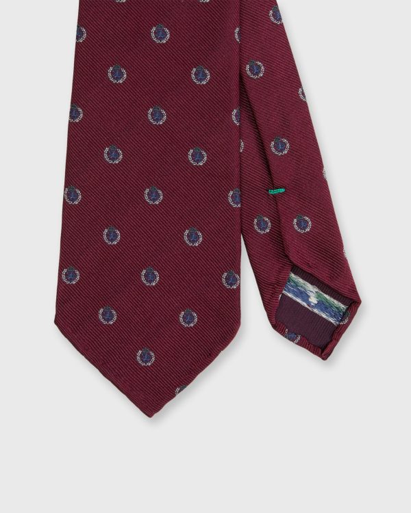 Silk Club Tie in Bourdeaux Dutch Griffin Crest Fashion