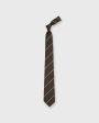 Silk Woven Tie in Chocolate Spruce Bar Stripe Online