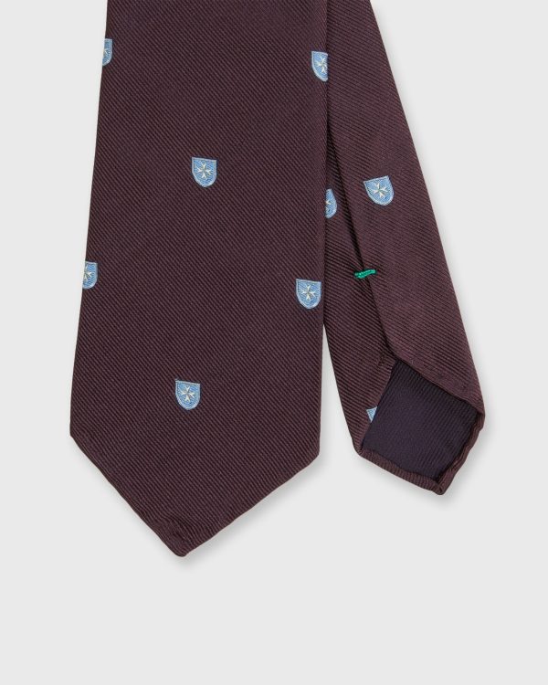 Silk Club Tie in Oxblood Sky Shield Cheap