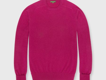 Classic Crewneck Sweater in Beet Cashmere For Discount