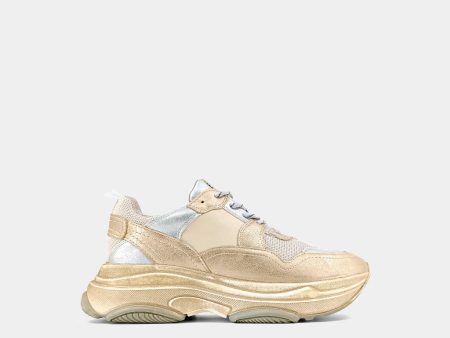 Perla Gold Distressed Sneaker Online now