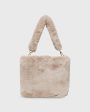 Faux Fur Bucket Bag in Taupe Cheap