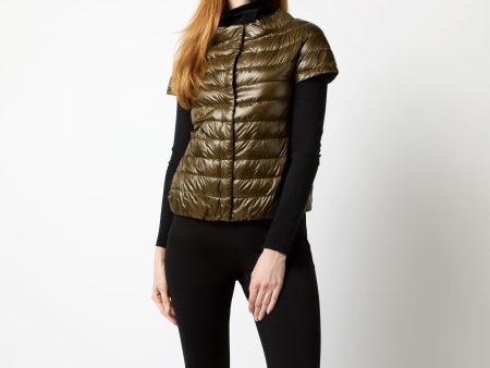 Emilia Cap-Sleeve Jacket in Military Green Hot on Sale