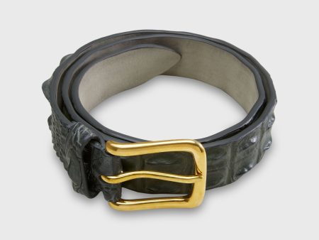 1 3 8  Hornback Crocodile Belt in Dark Olive Cheap