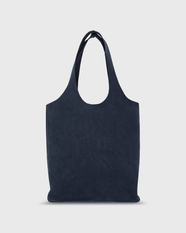 Paola Bucket Bag in Navy Suede Online