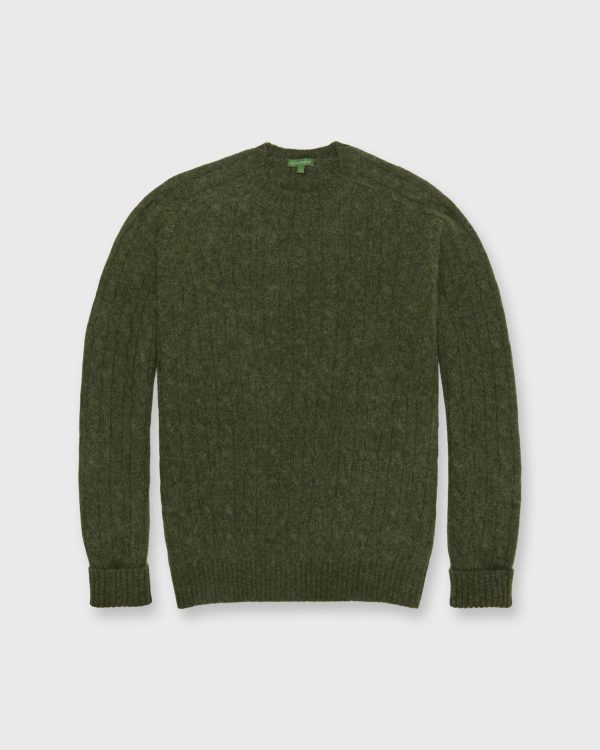 Washed Cable Crewneck Sweater in Arborist Rustic Wool Online