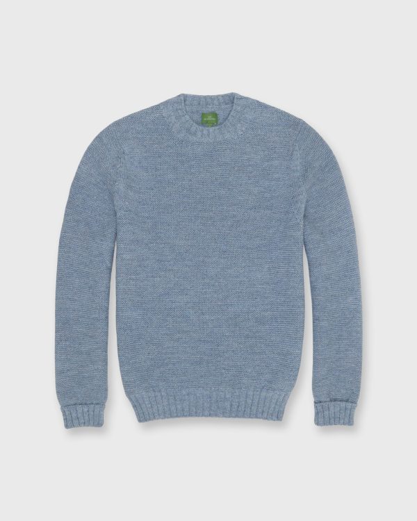 Link-Stitch Crewneck Sweater in Glacier Superfine Alpaca Online Sale