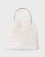 Faux Fur Mini Shopper Bag in Beige For Cheap