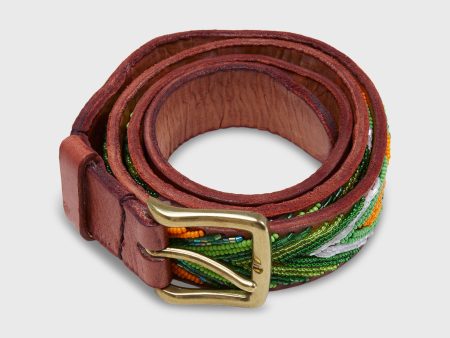 1.25  African Beaded Belt in Mango Green Arrow Online