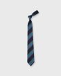 Silk Woven Tie in Navy Sky Gold Red Stripe Online